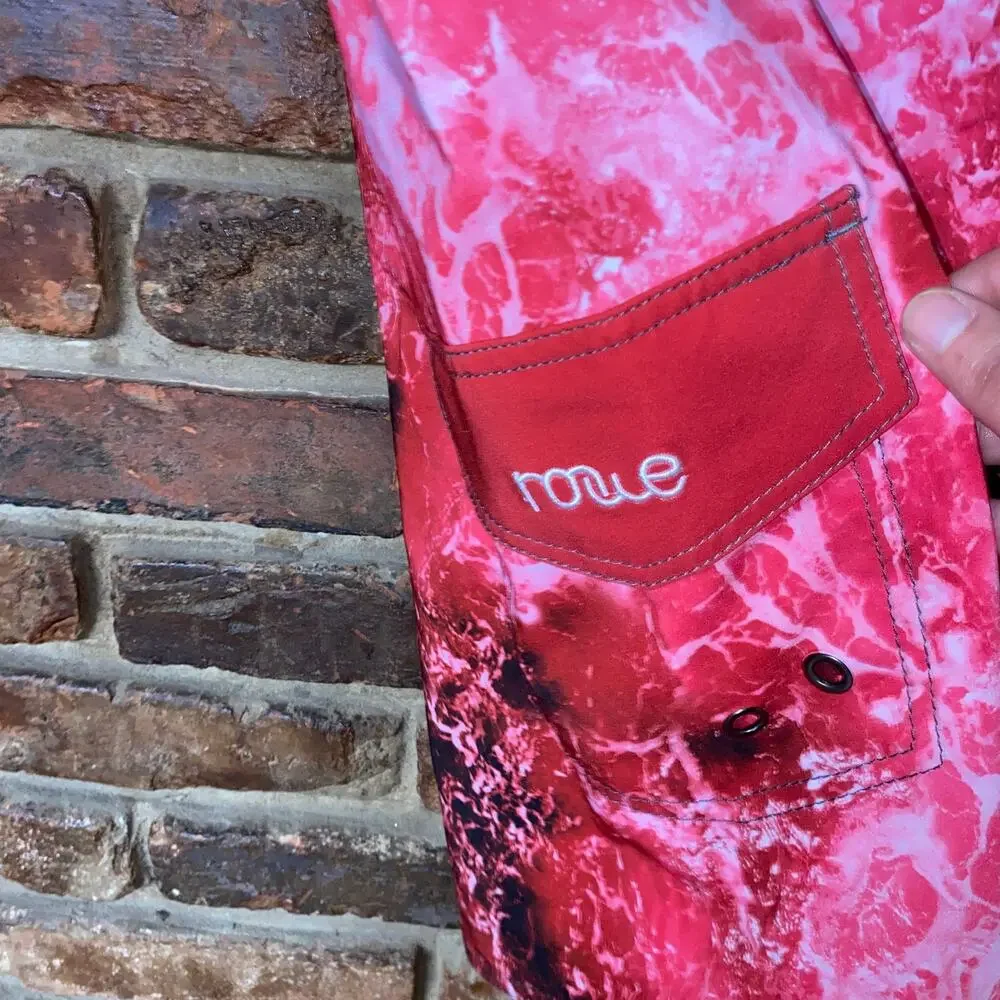NWT Nonwe Red Tie Dye Sportswear Quick Dry Lined Board Shorts Men's Size 38